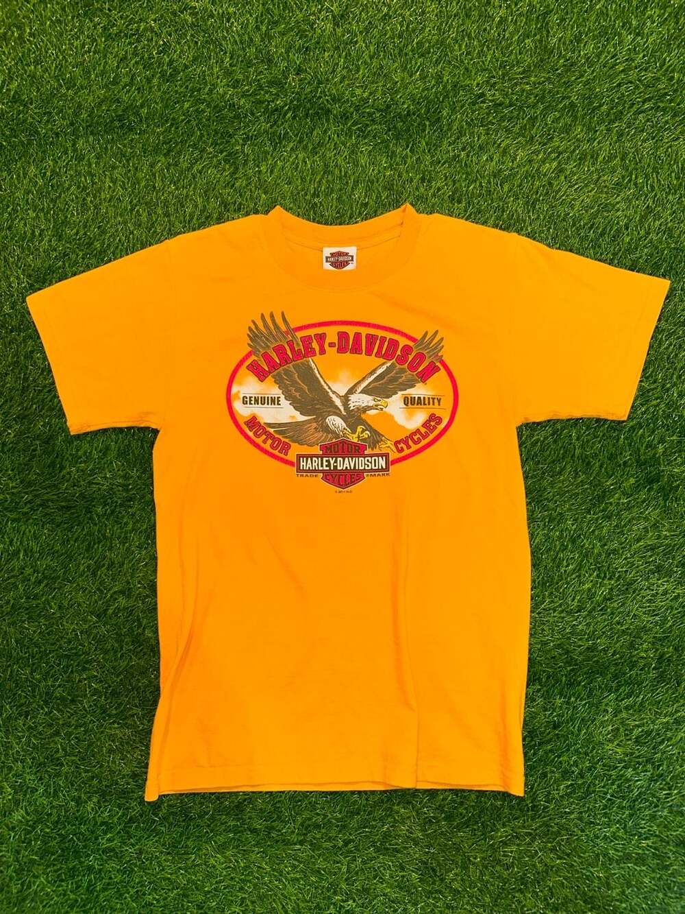 Harley-Davidson Chester's Eagle Rock Pocatello Idaho Yellow T-Shirt Small